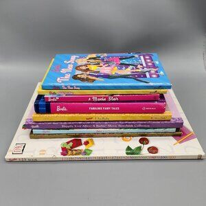 Lot of 9 Barbie Hardcover Books - Fairy Tales, Fashion, Spy Squad, Island Prince